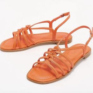 Schutz Octavia Flat Gladiator Leather Caged Adjustable Sandals 6